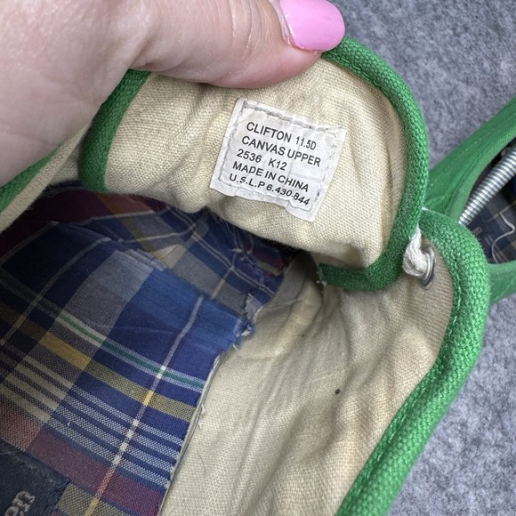 Polo Ralph Lauren "Clifton" Shoes Mens Size 11.5 D Green Canvas Sneakers Preppy - Picture 7 of 11